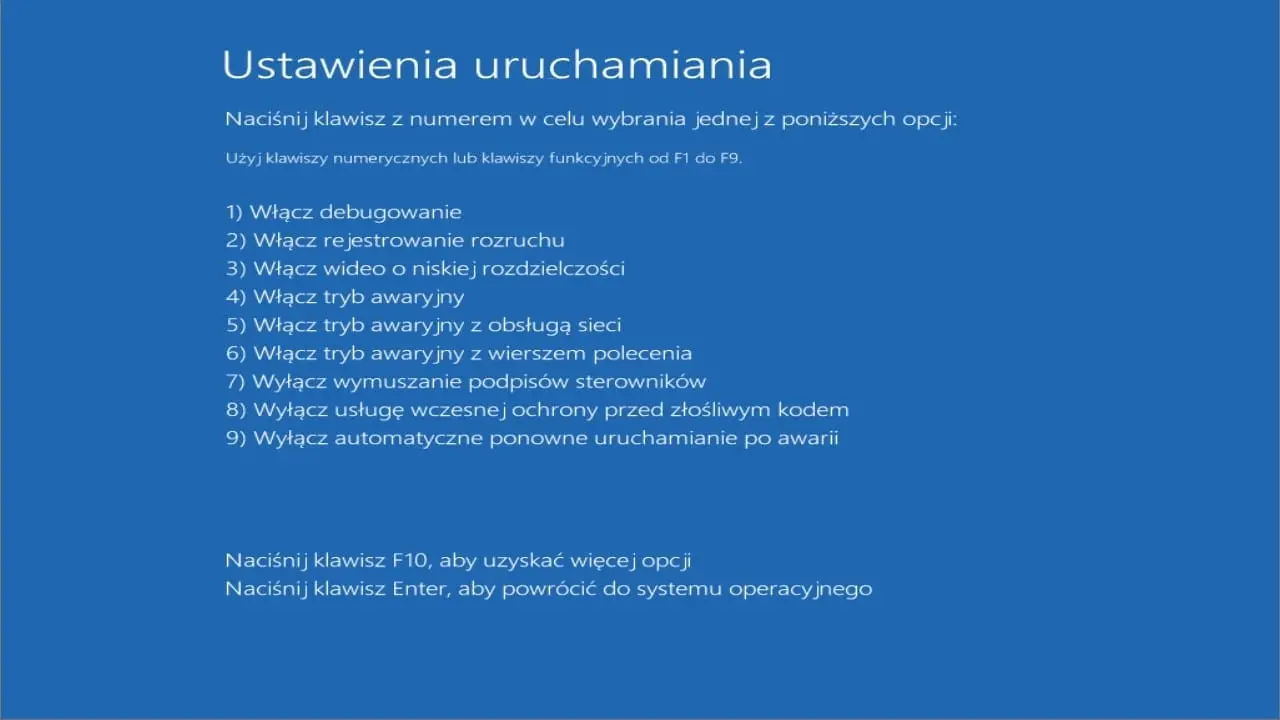 Włączanie trybu awaryjnego